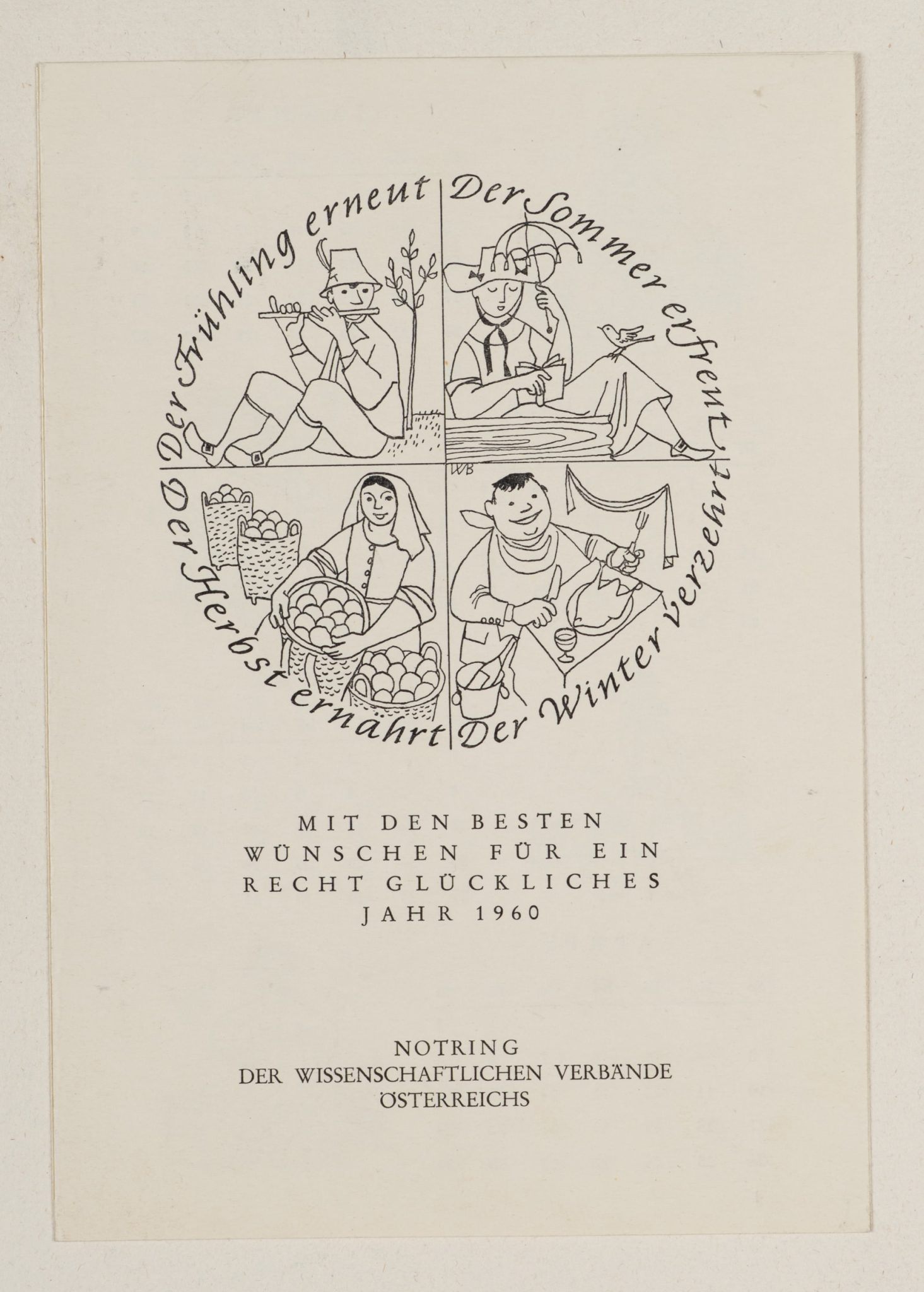 Kalendergruß 1960. Jahreszeitenzyklus