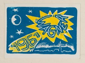 Neujahrskarte zum Jahr 1961 mit Stern