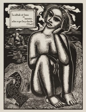 Glückwunschkarte 1940. Einsame Reflexion