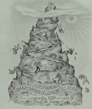 Der beschwerliche Aufstieg. Jahreswünschekarte 1939