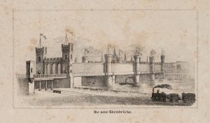 Rheinbrücke und Lokomotive