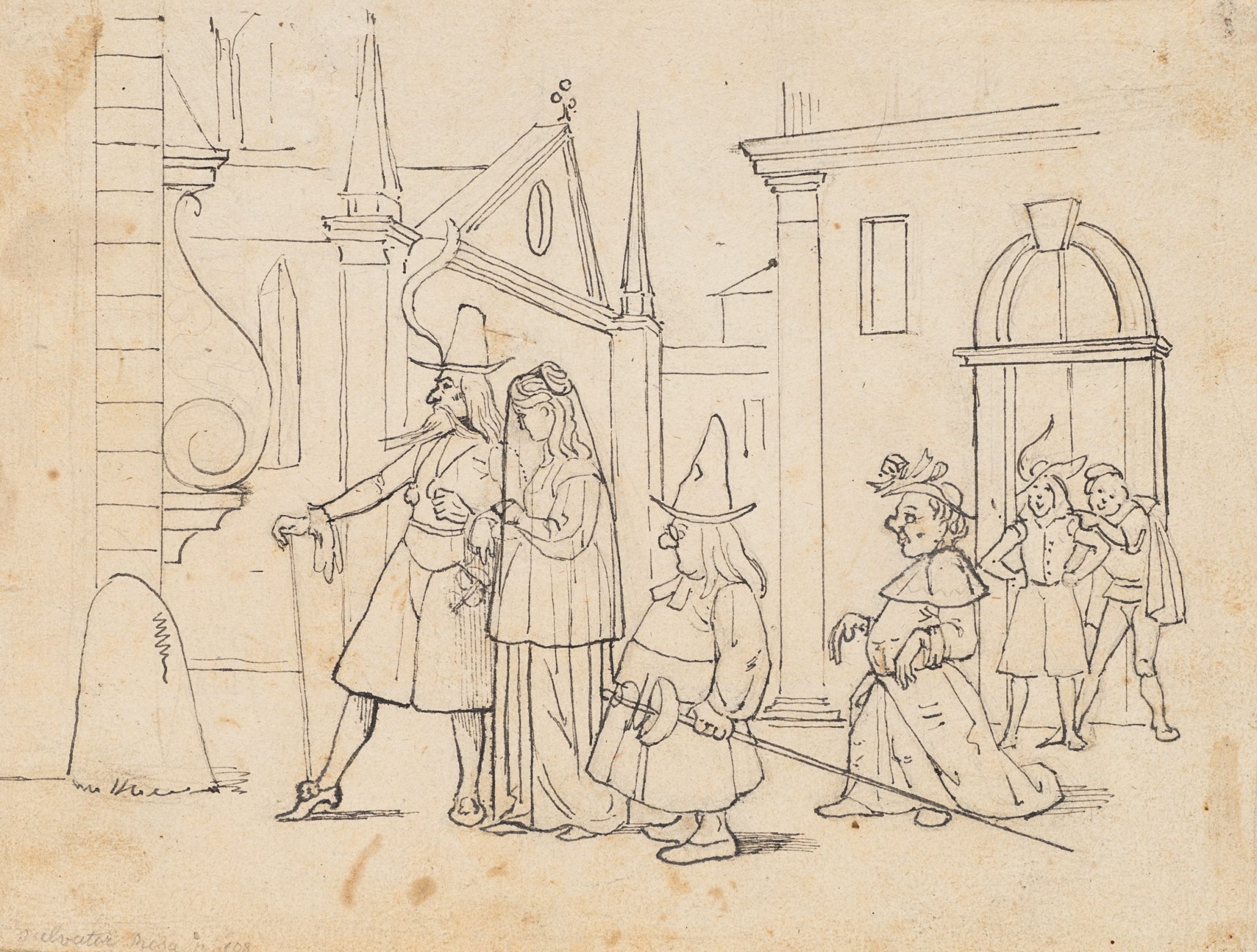 Maskerade in historischer Szene