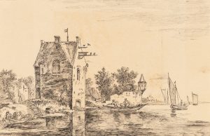 Flusshäuser und Segelboote