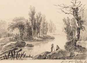 Flusslandschaft mit Figuren