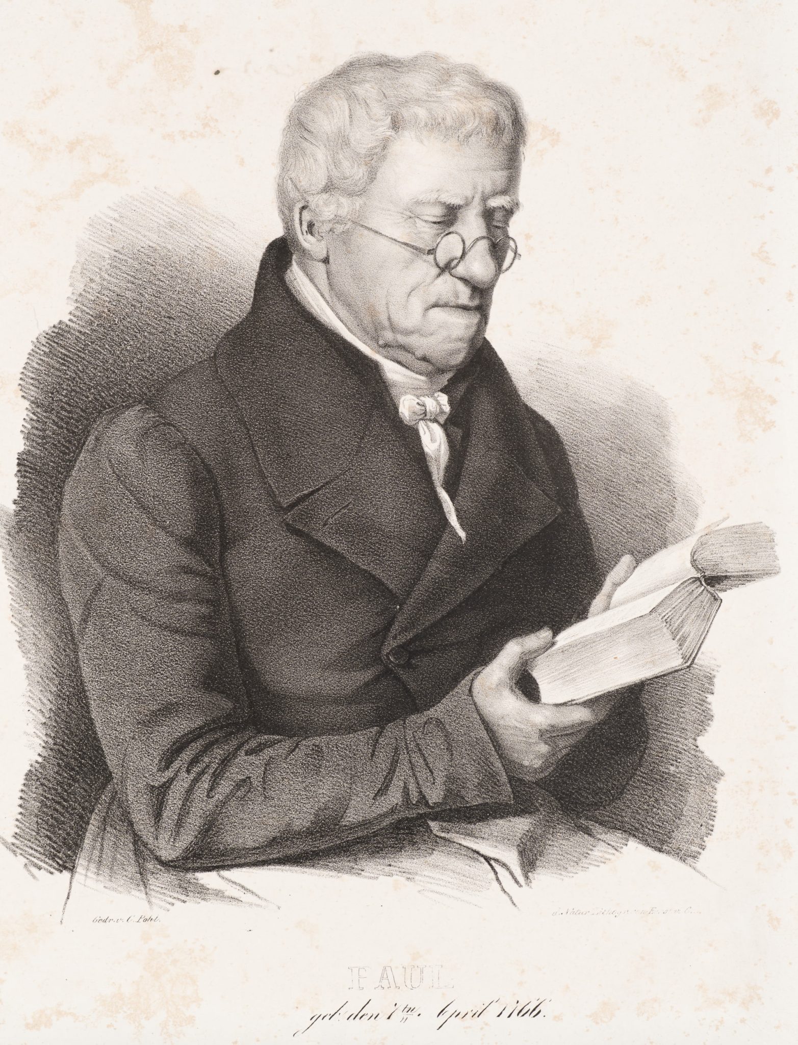 Porträt des alten Paul mit Buch