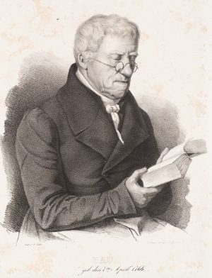 Porträt des alten Paul mit Buch