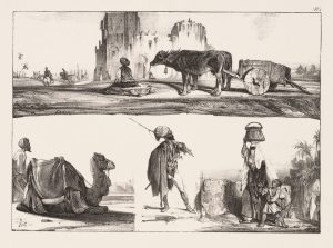 Orientalische Szenen in drei Feldern