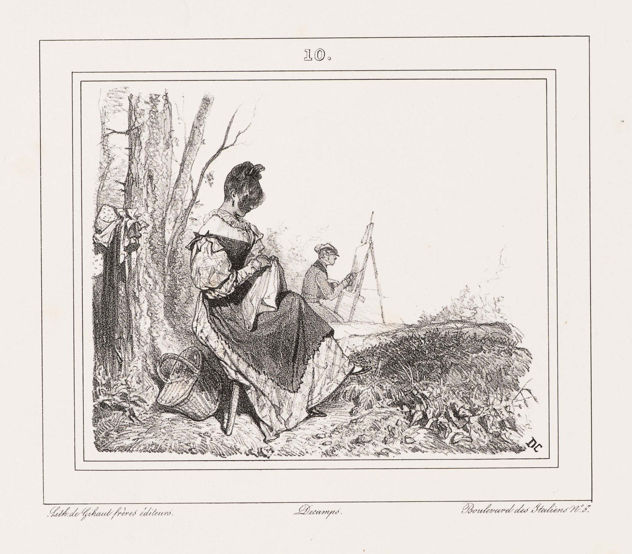 Künstler und Muße am Baum