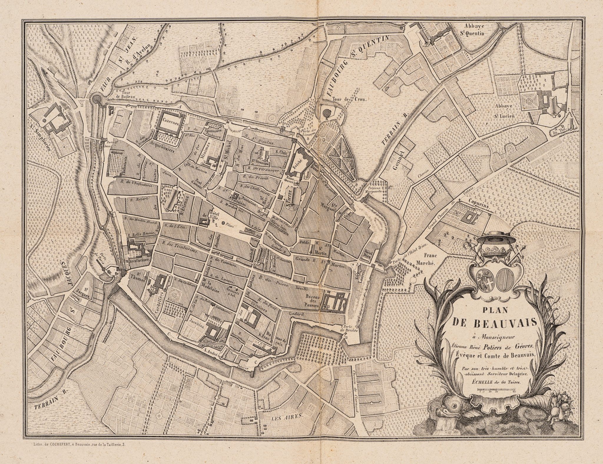 Historische Karte von Beauvais