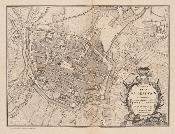Aus der Sammlung „Alte Landkarten": Historische Karte von Beauvais