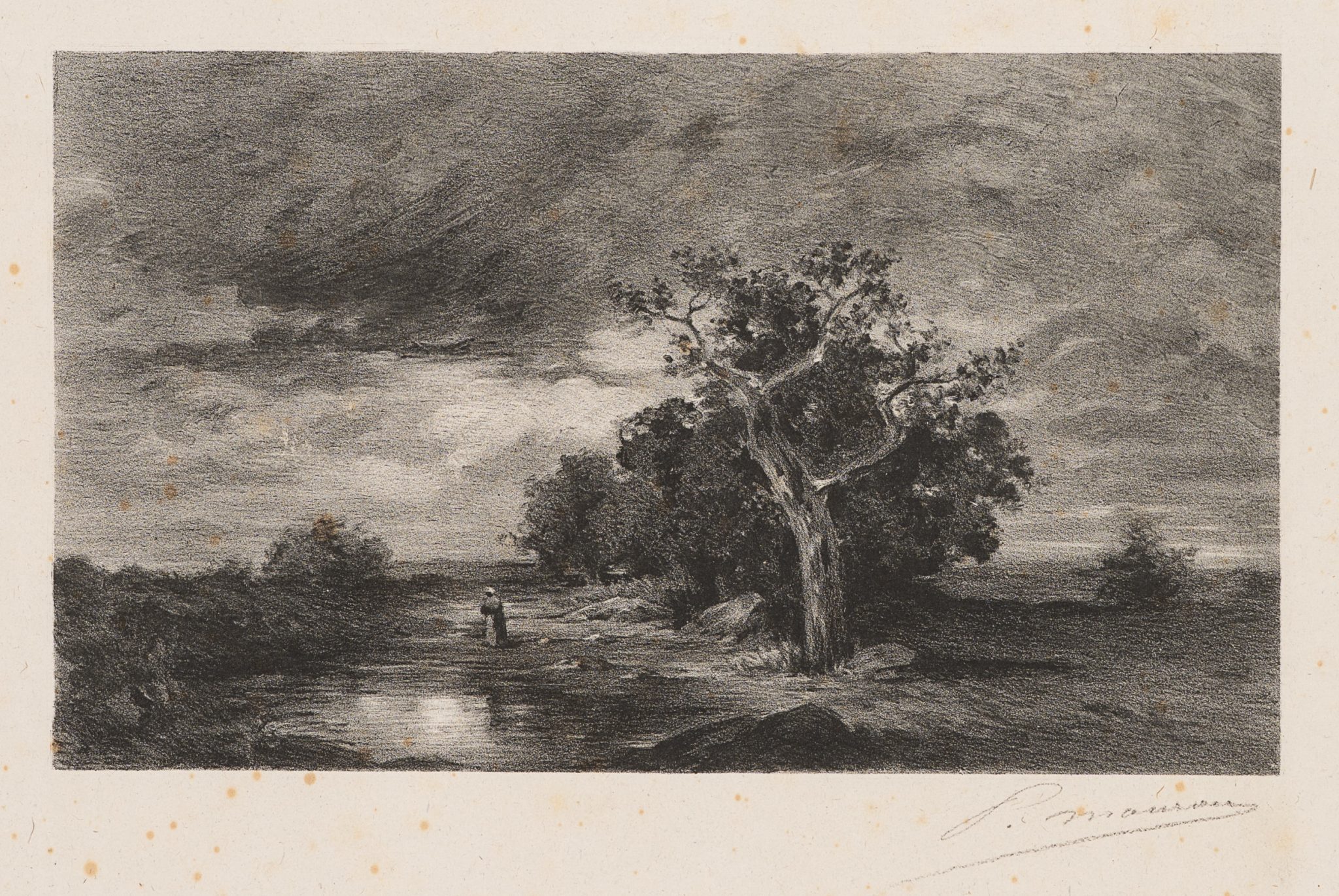 Flusslandschaft mit Baum