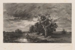 Flusslandschaft mit Baum