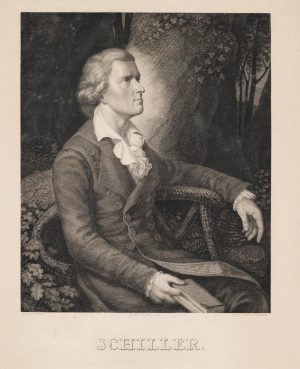 Portrait von Schiller im Freien