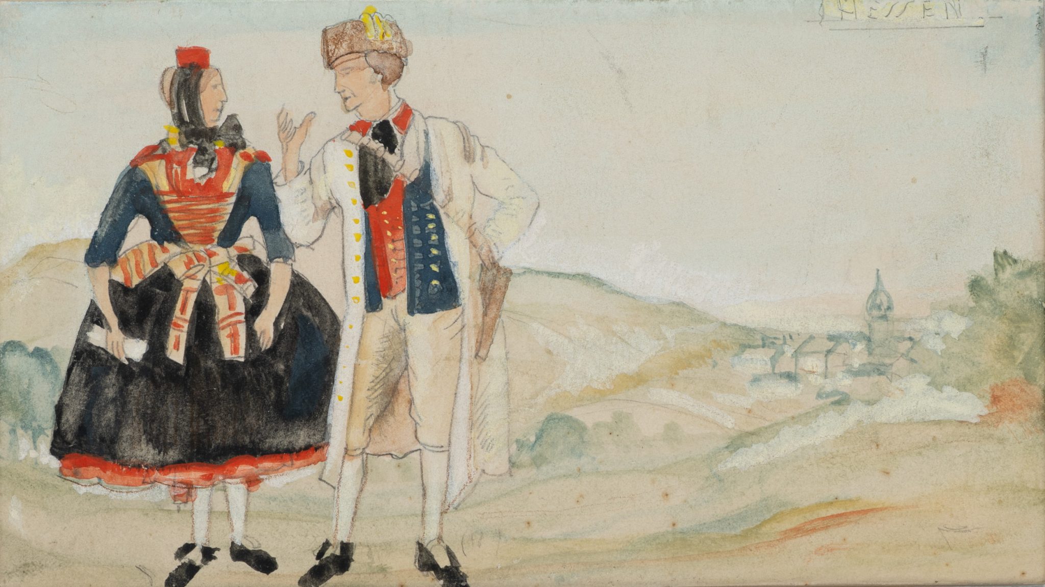 Paar in Hessischer Tracht.