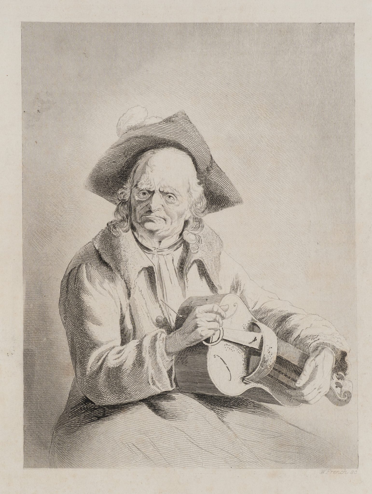 Ein Spielmann mit Drehleier
