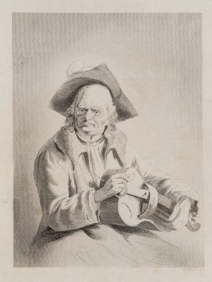 Ein Spielmann mit Drehleier