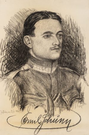 Porträt des Emil Schunn als Soldat