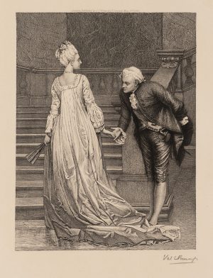 Elegante Begegnung auf der Treppe