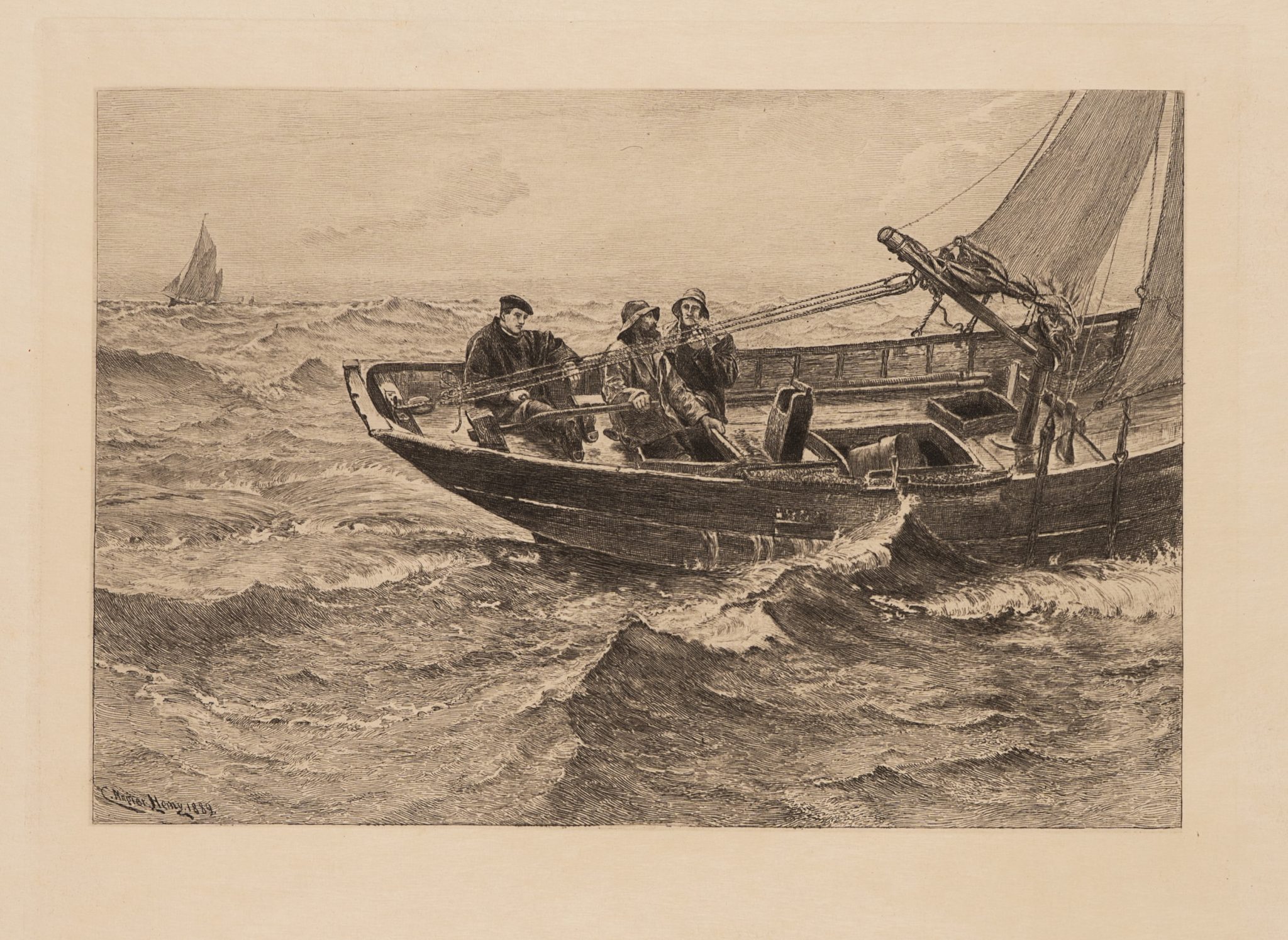 Segelboot auf stürmischer See
