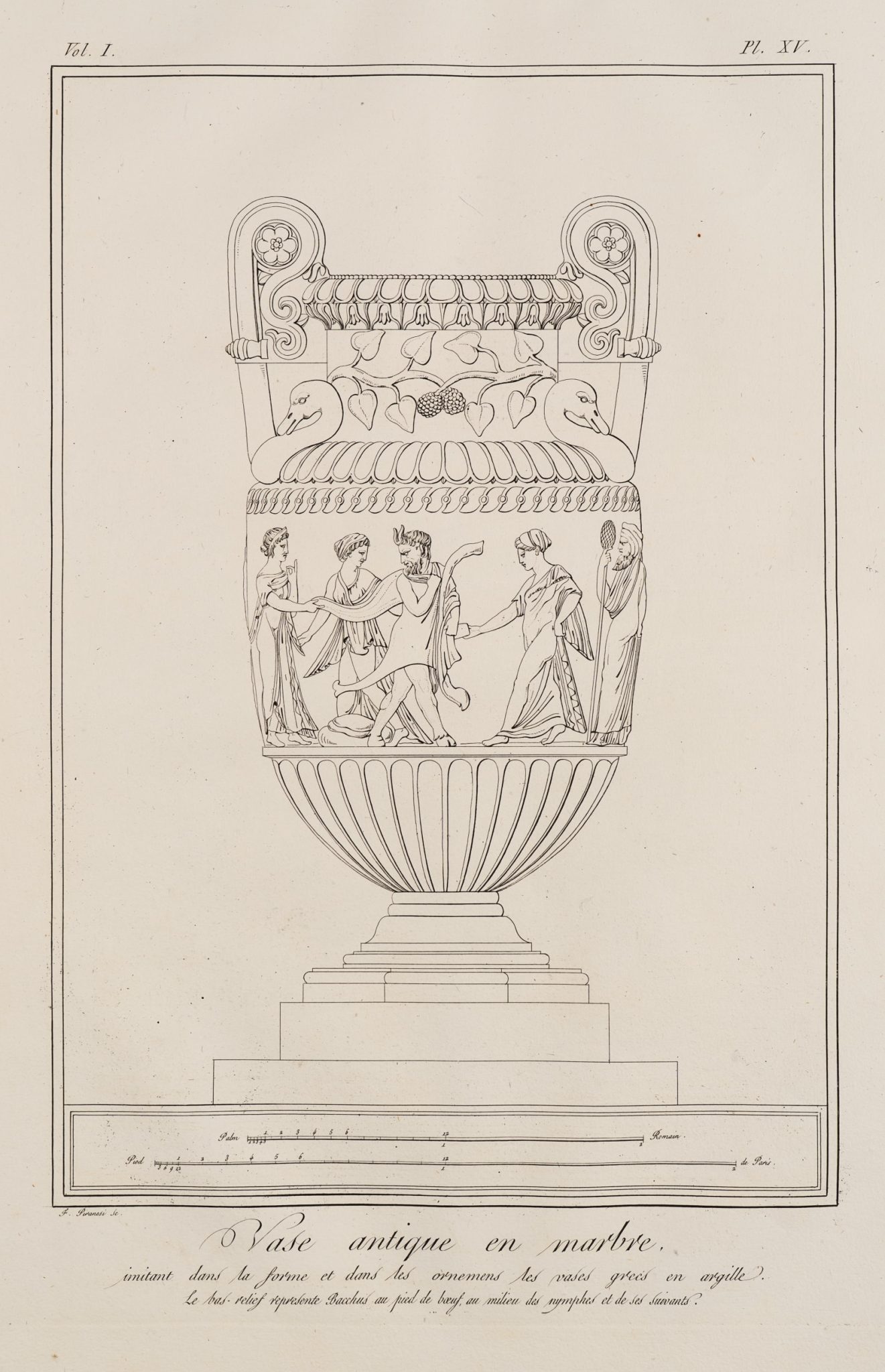 Antike Marmorvase mit Figuren