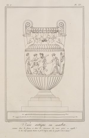 Antike Marmorvase mit Figuren