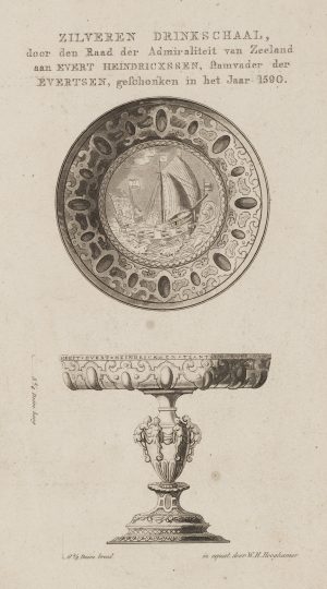 Silberpokal mit Segelschiff