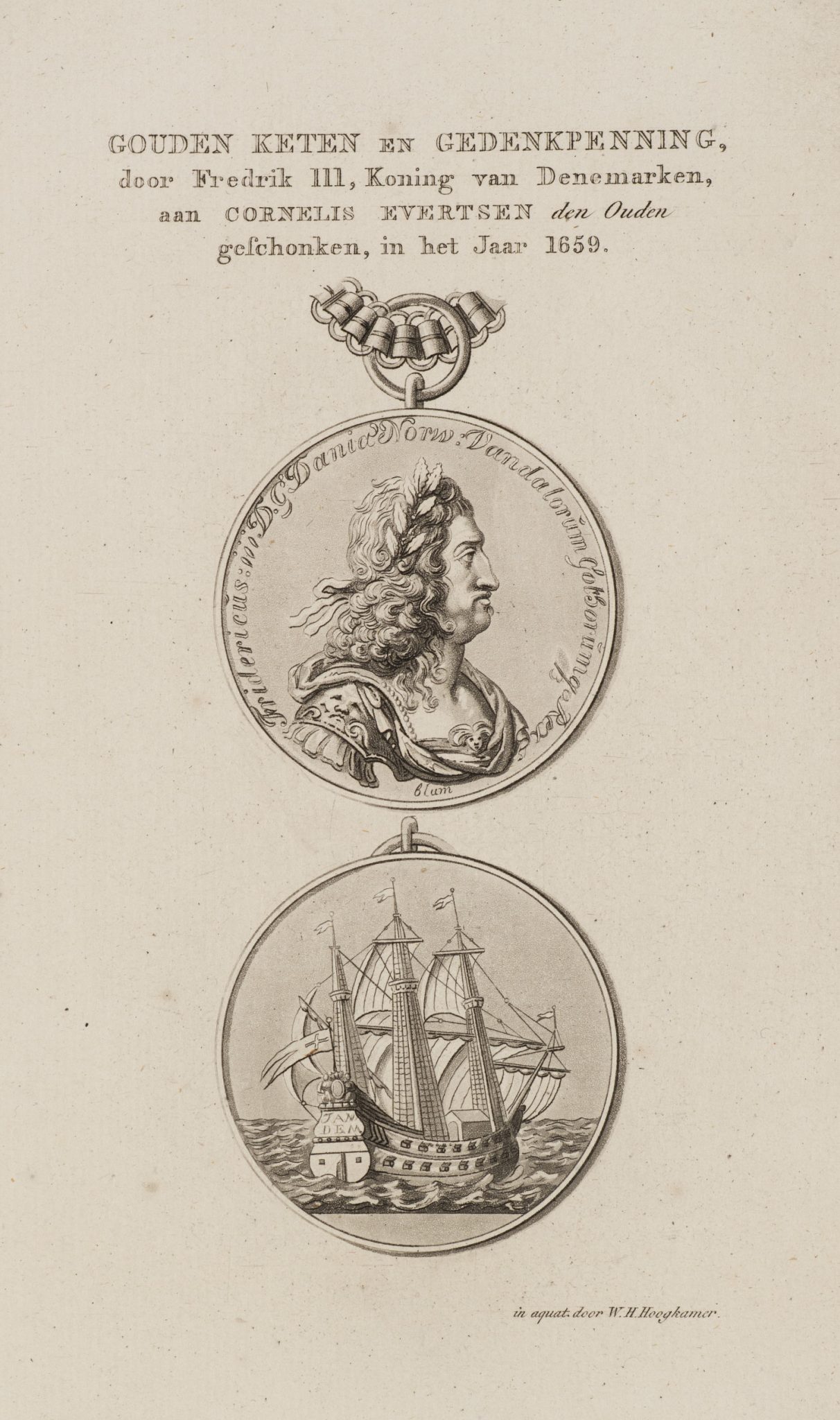 Medaillons mit Porträt und Schiff