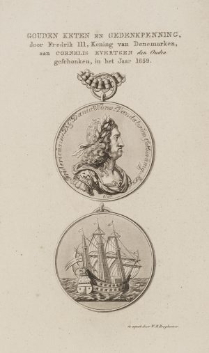 Medaillons mit Porträt und Schiff