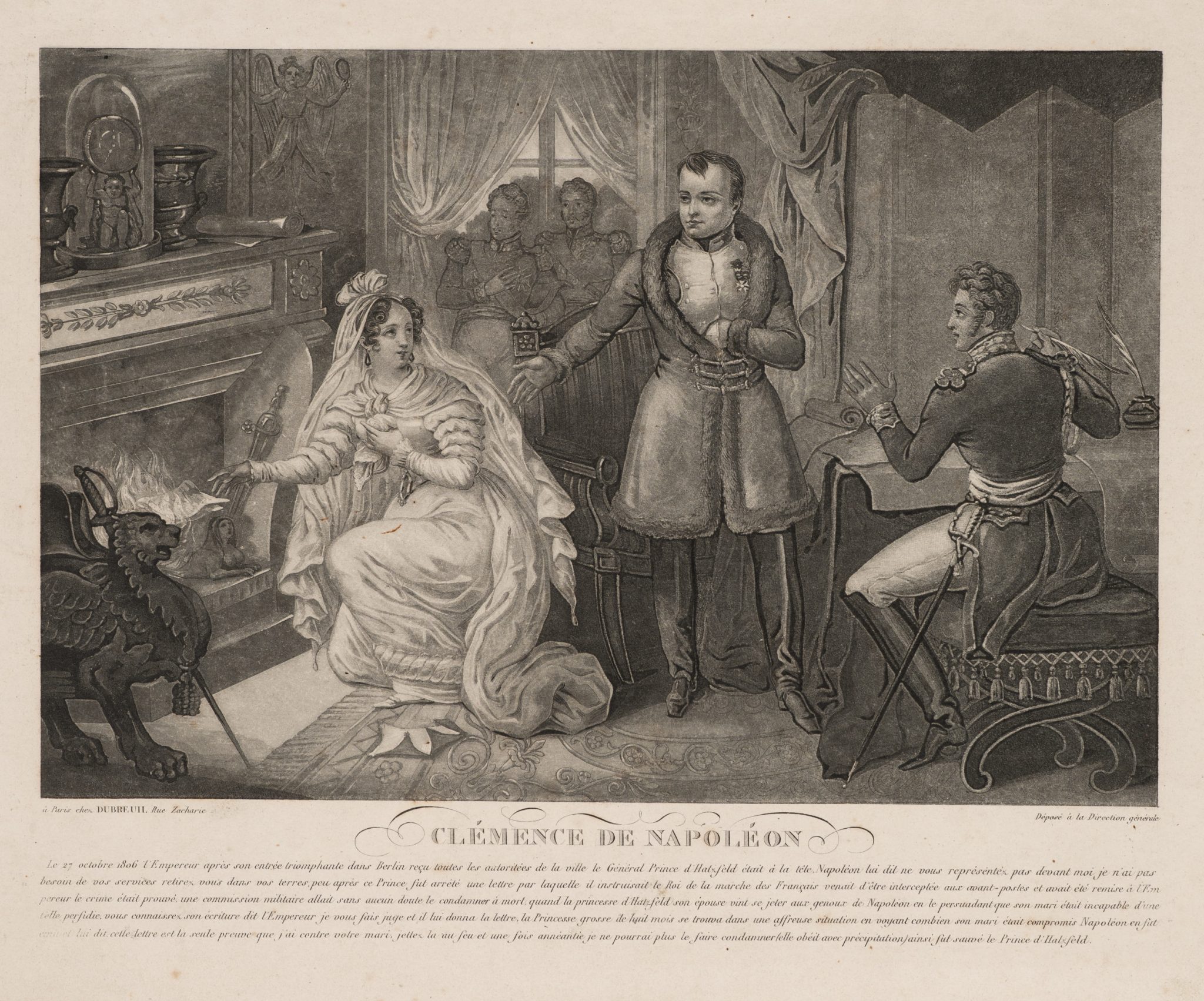 Napoleons Gnade mit Prinzessin von Hatzfeld am Kamin