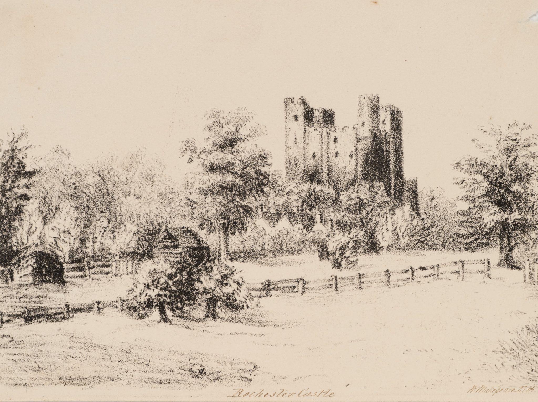 Rochester Castle in der Landschaft