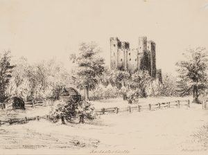 Rochester Castle in der Landschaft