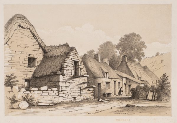 Aus der Sammlung „Kabinett der Lithografie": Worsley. Ländliche Steinhäuser