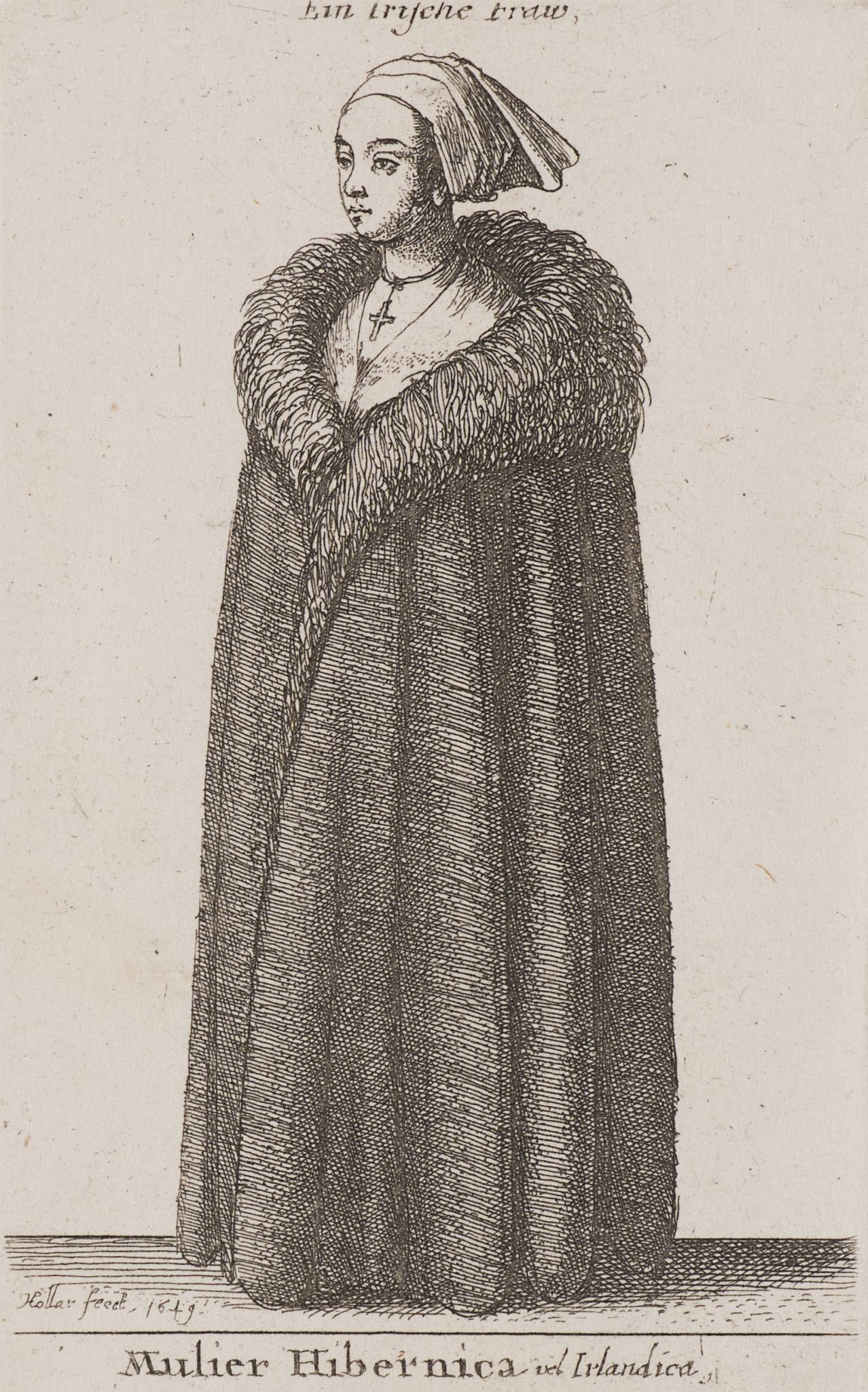 Irische Frau im Pelzmantel