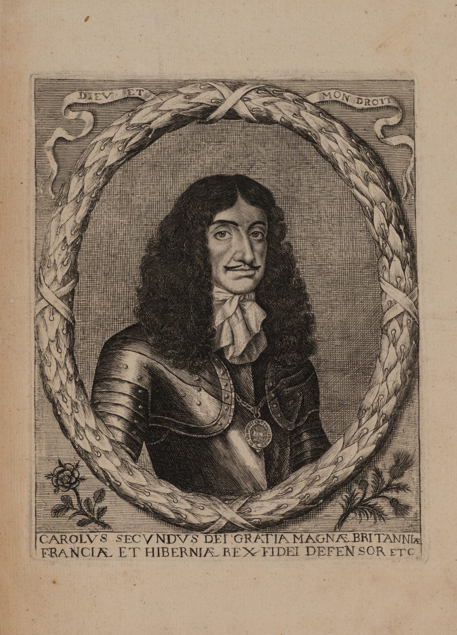 Charles II. im Lorbeeroval