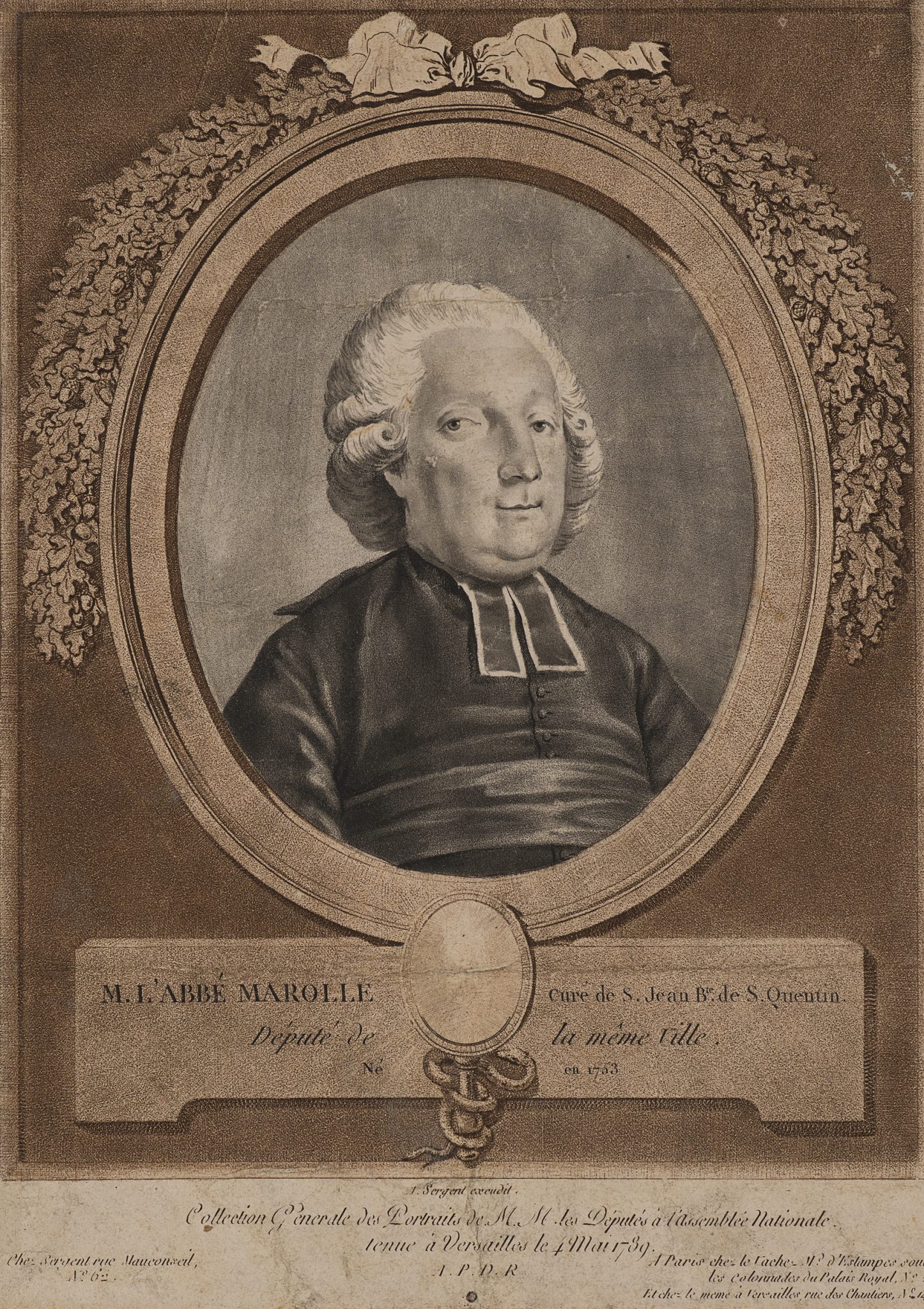 Porträt von M. l'Abbé Marolle