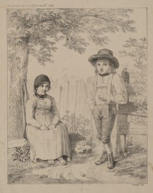 Kinder in bayerischer Tracht in Grünwald