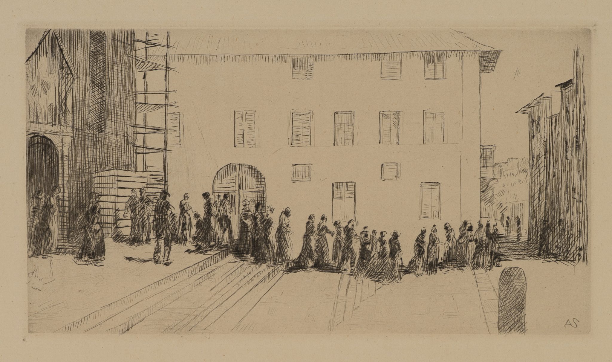 Kirchgänger in Arezzo