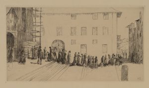 Kirchgänger in Arezzo