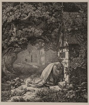 Betende Nonne am Schrein