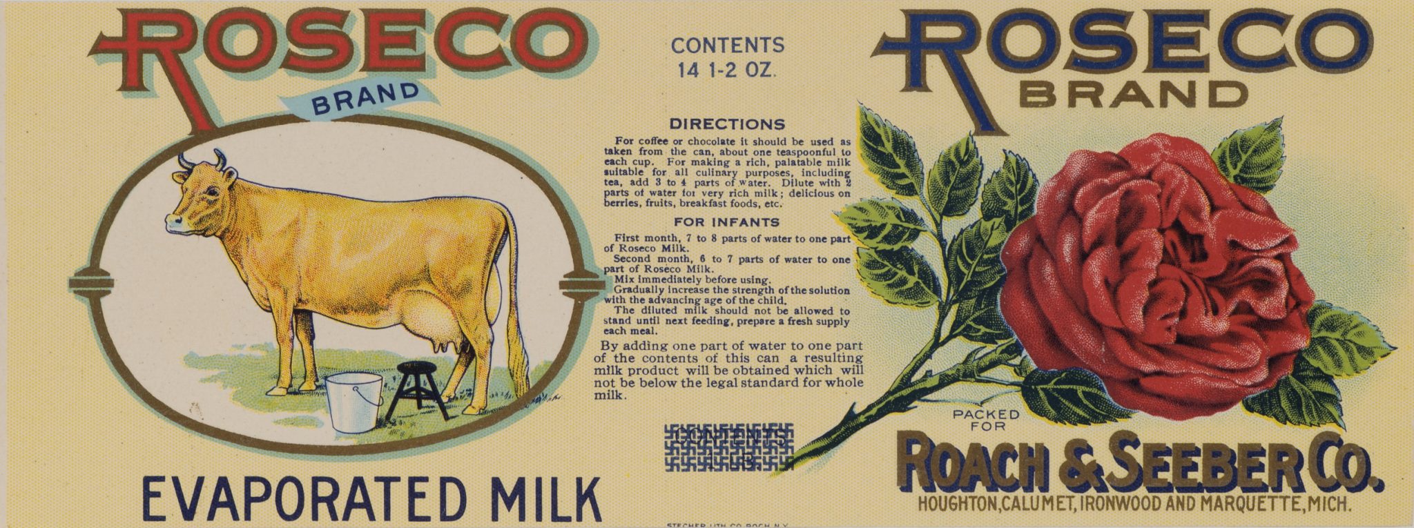 Roseco Milch Etikett