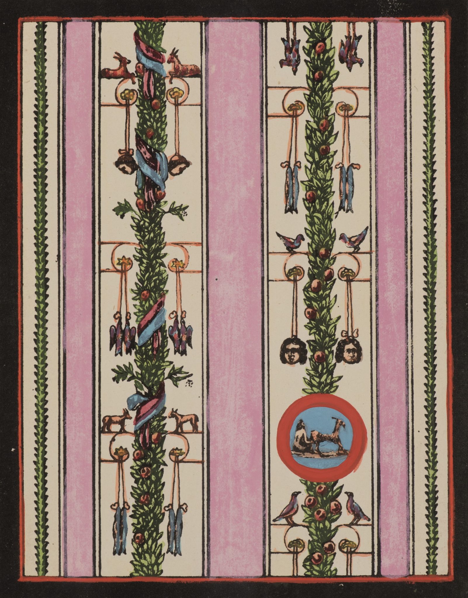 Florales Ornament mit Medaillon