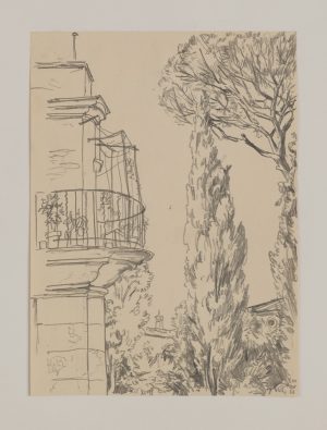 Balkon mit Park Monte Celio