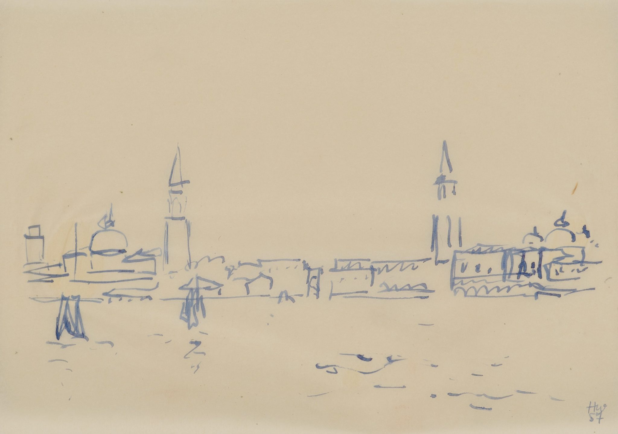Minimalistische Stadtansicht von Venedig