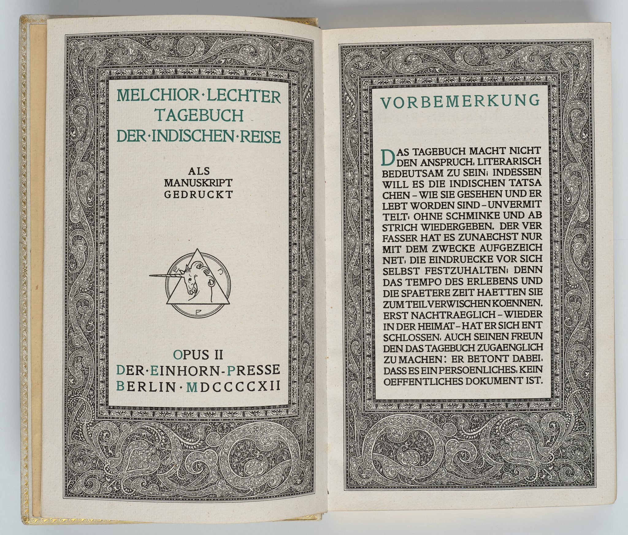 Tagebuch der indischen Reise. Als Manuskript gedruckt