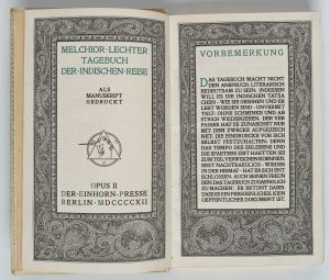 Tagebuch der indischen Reise. Als Manuskript gedruckt