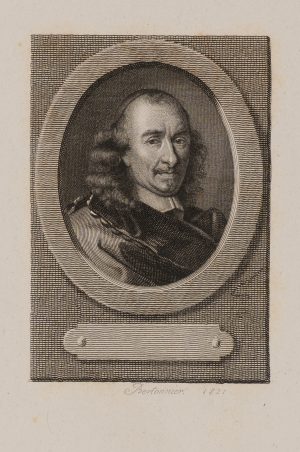 Porträt des Pierre Corneille in ovalem Rahmen