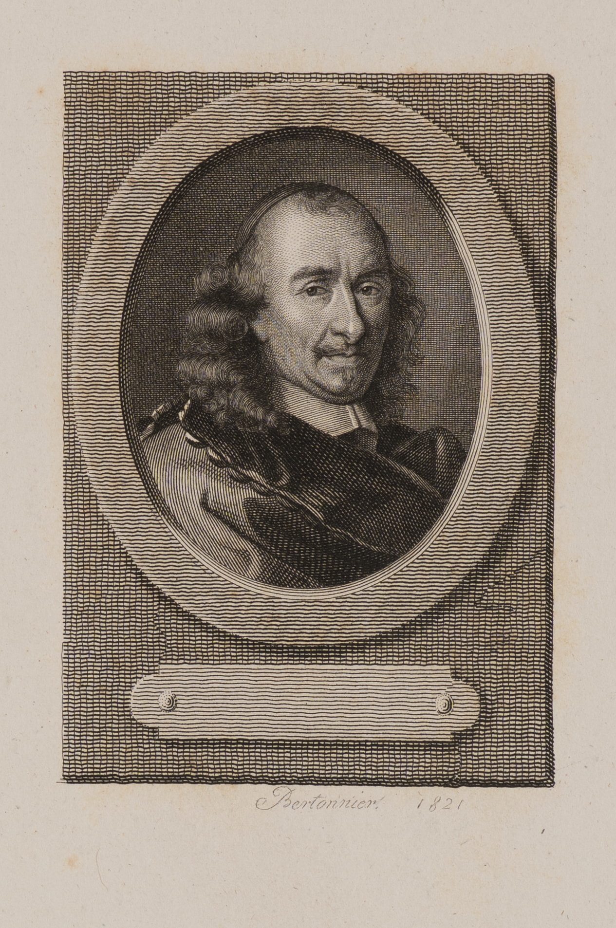Porträt des Pierre Corneille in ovalem Rahmen