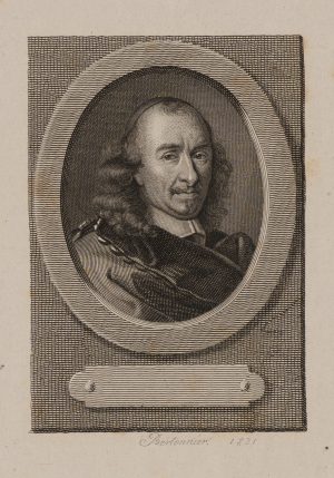 Porträt des Pierre Corneille in ovalem Rahmen
