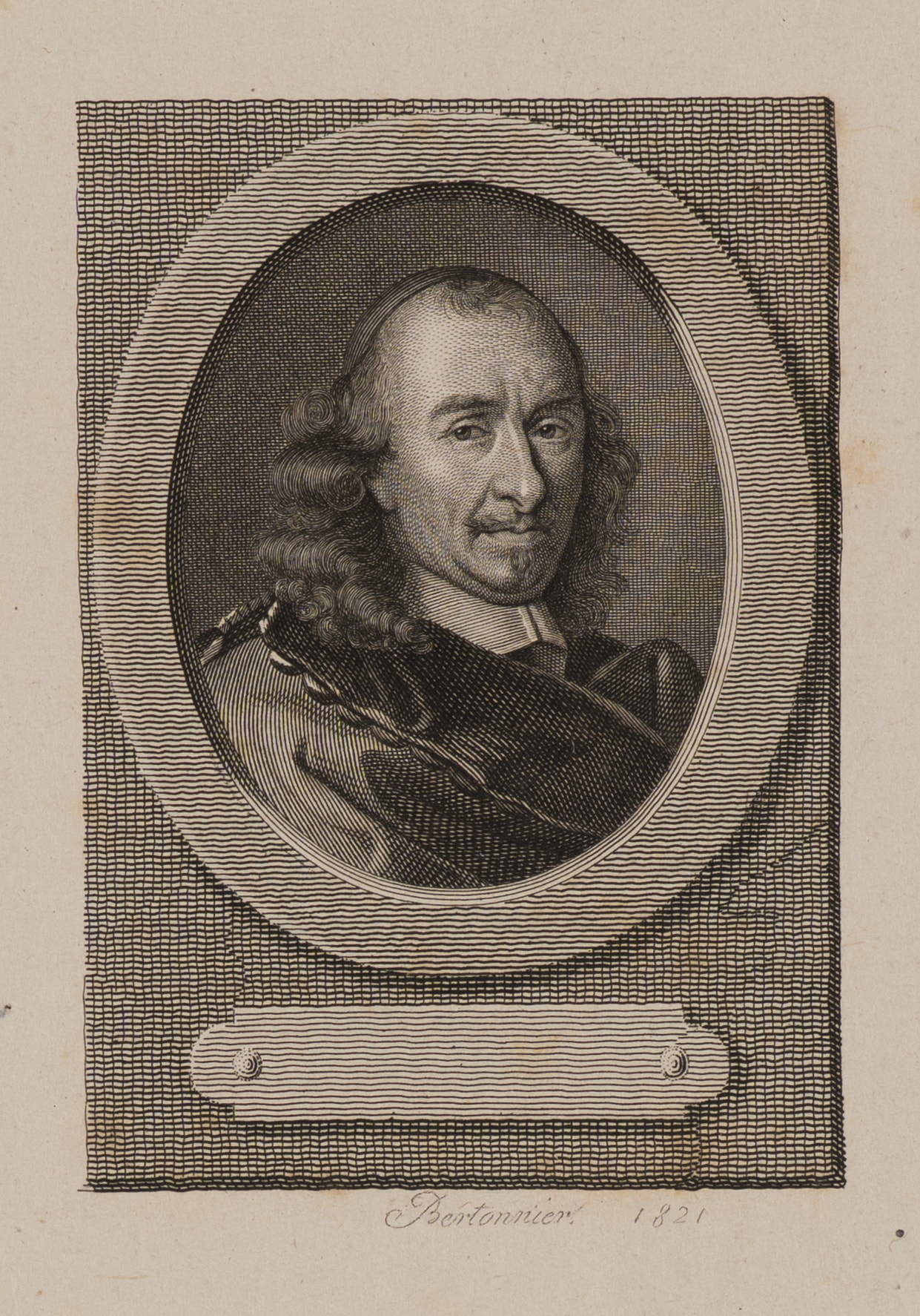 Porträt des Pierre Corneille in ovalem Rahmen