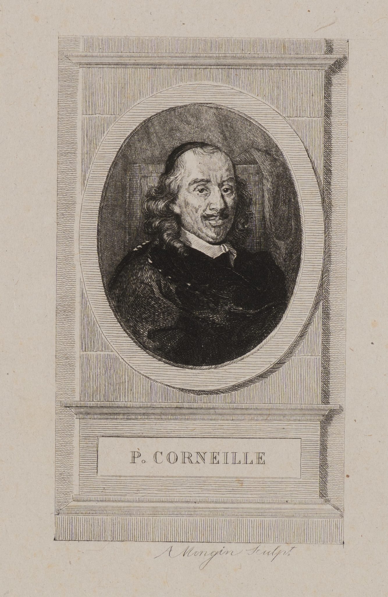 Porträt des Pierre Corneille auf Pilaster